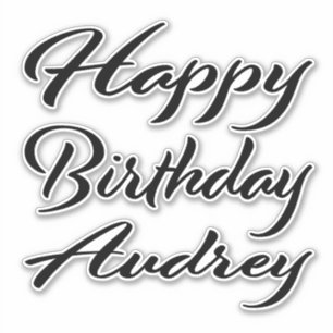 Audrey Name Vorname black Sticker Geburtstag