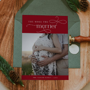 AUDREY Red Cute Christmas Pregnancy Announcement