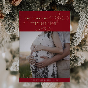 AUDREY Red Foil Christmas Pregnancy Announcement