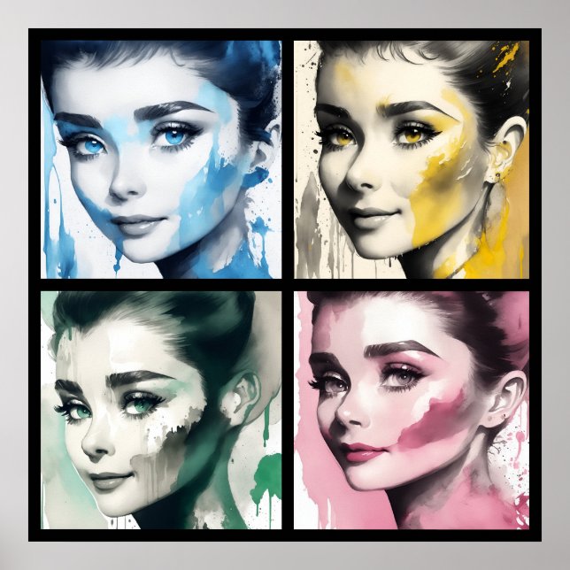 Audrey watercolor 4/4 all in one poster (Front)