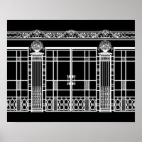 AUDREY'S ART DECO IRONWORK: WHITE on BLACK