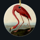 Audubon American Flamingo Ceramic Ornament<br><div class="desc">Audubon Birds - John James Audubon - American Flamingo John James Audubon created this beautiful American Flamingo illustration, an aquatint engraving with original hand coloring, and published it in the famous original Birds of America books produced in the early 1800s. The American Flamingo is a beautiful print -- one of...</div>