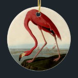 Audubon American Flamingo Ceramic Ornament<br><div class="desc">Audubon Birds - John James Audubon - American Flamingo John James Audubon created this beautiful American Flamingo illustration, an aquatint engraving with original hand coloring, and published it in the famous original Birds of America books produced in the early 1800s. The American Flamingo is a beautiful print -- one of...</div>