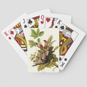 Audubon American Robin Wildlife Bird Illustration Playing Cards