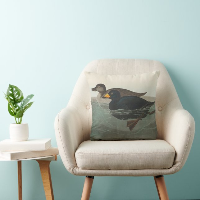 Audubon American Scoter Duck Classic Throw Pillow (Chair)