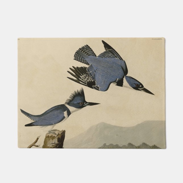 Audubon Belted Kingfisher Wildlife Bird Doormat (Front)