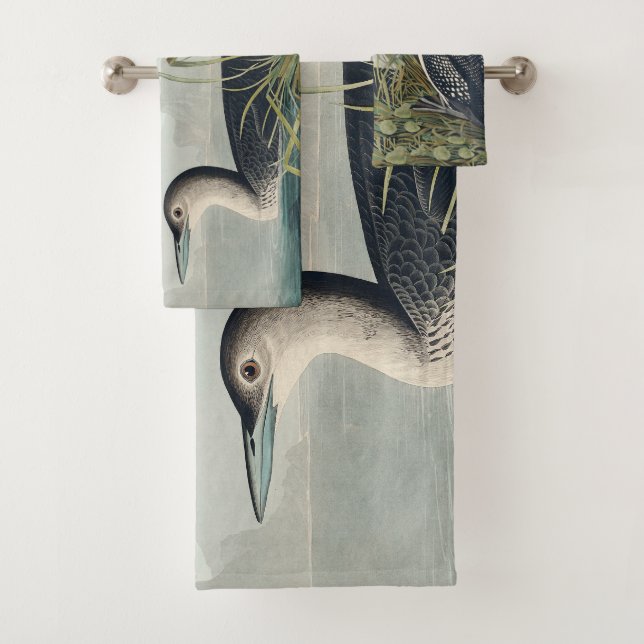 Audubon Bird Loon Diver Classic Bath Towel Set (Insitu)