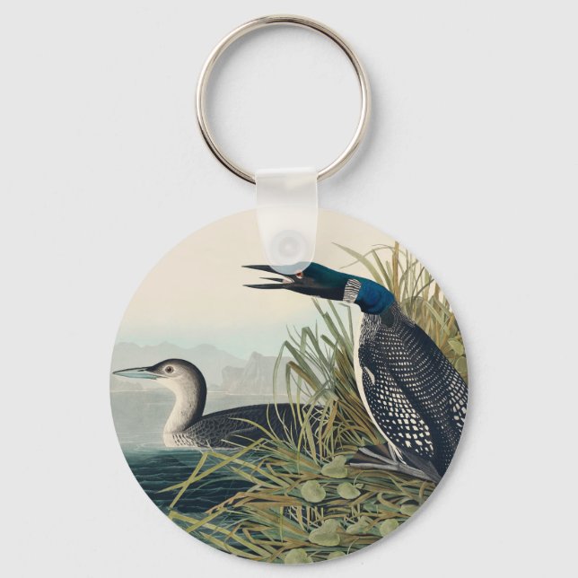 Audubon Bird Loon Diver Classic Keychain (Front)