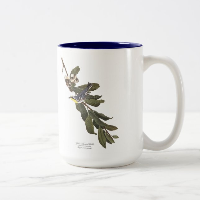 Audubon Bird Mug, Yellow-Throated Warbler, 15 oz. Two-Tone Coffee Mug (Right)