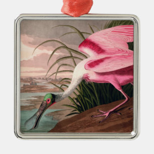Audubon Bird Roseate Spoonbill Artwork Print Metal Ornament