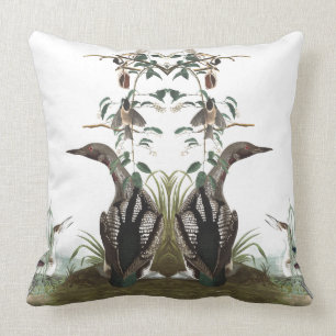 Audubon Birds Collage Wildlife Throw Pillow
