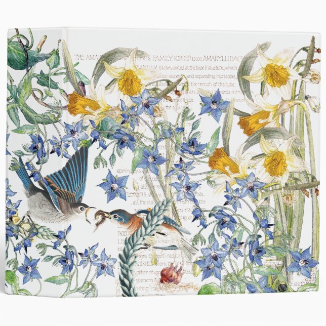 Audubon Bluebird Birds Wildlife Floral Binder (Front/Spine)