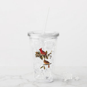 Audubon Cardinal Pair in Wild Almond Tree Acrylic Tumbler