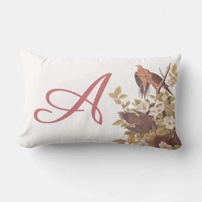 Audubon Carolina Turtle Dove Personalized Pillow (Front)