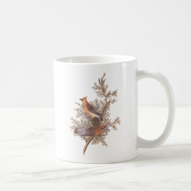 Audubon Cedar Waxwing Bird Coffee Mug (Right)