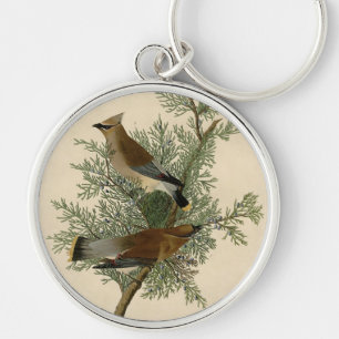 Audubon Cedar Waxwing Bird Keychain