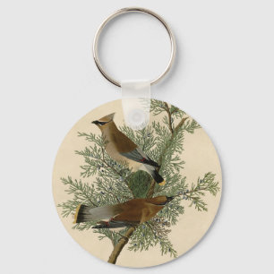 Audubon Cedar Waxwing Keychain