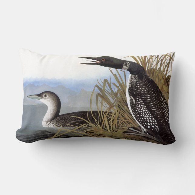 Audubon: Common Loon Lumbar Pillow (Front)