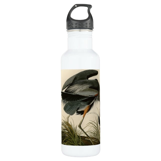 Audubon Great Blue Heron Marsh Bird 710 Ml Water Bottle (Front)