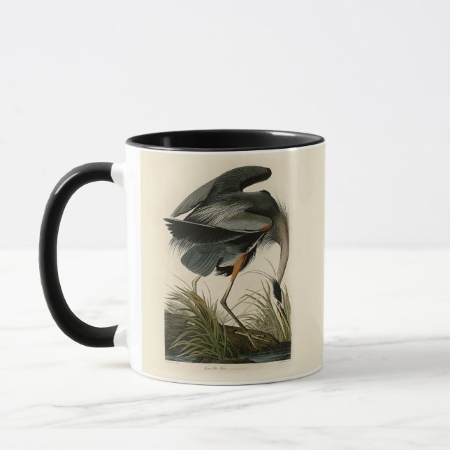 Audubon Great Blue Heron Marsh Bird Mug (Left)