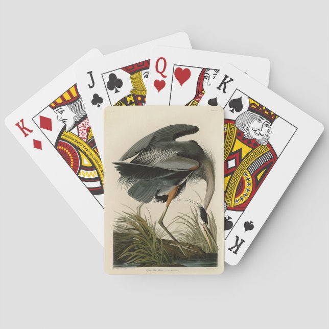 Audubon Great Blue Heron Marsh Bird Playing Cards (Back)