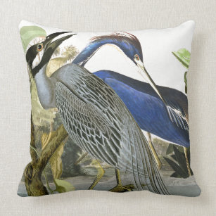 Audubon Heron Birds Collage Wildlife Throw Pillow