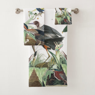 Audubon Heron Birds Wildlife Bath Towel Set