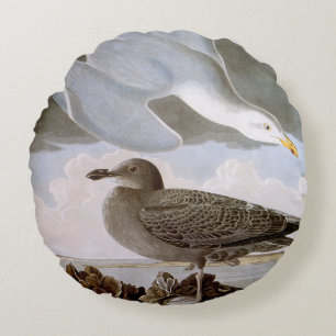 Audubon: Herring Gull Round Pillow