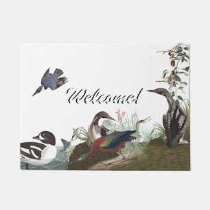 Audubon Loon Duck Ibis Birds Welcome Doormat