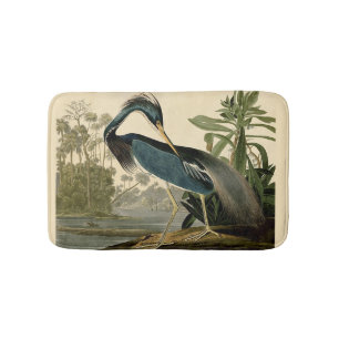 Audubon Louisiana Heron Birds America Art Bath Mat