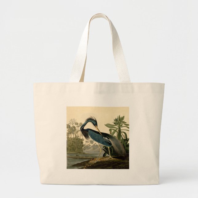 Audubon Louisiana Heron Birds America Art Large Tote Bag (Front)