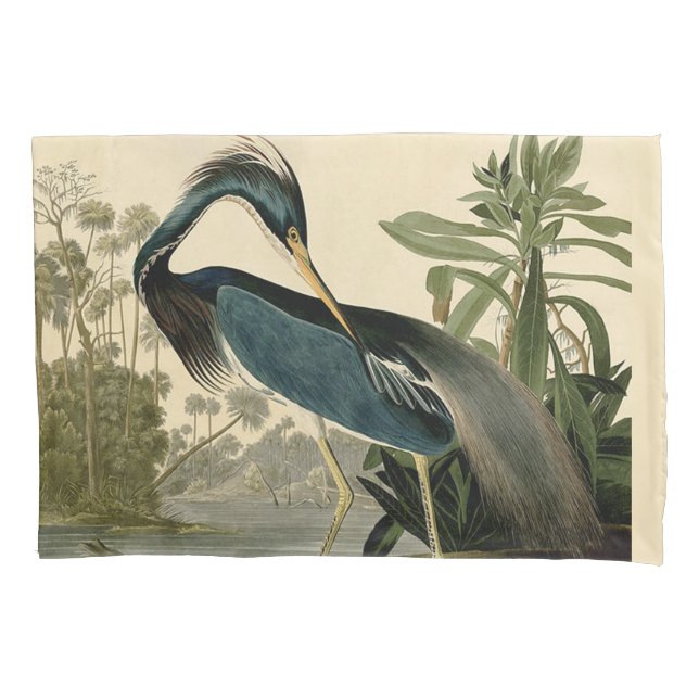Audubon Louisiana Heron Birds America Art Pillowcase (Front)