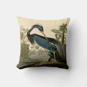 Audubon Louisiana Heron Birds America Art Throw Pillow