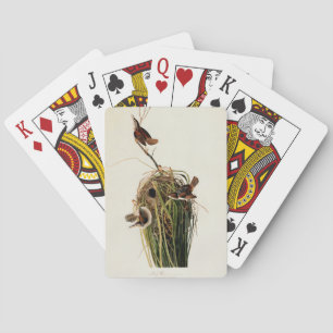 Audubon Marsh Wren Bird Art Playing Cards
