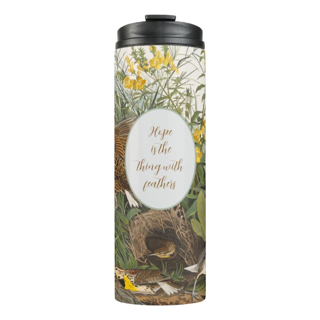 Audubon Meadowlark Botanical Print Thermal Tumbler (Front)