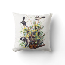 Audubon Mockingbirds Throw Pillow