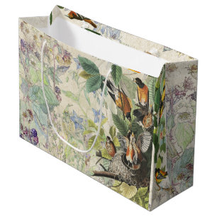 Audubon Oriole & Robin Birds Wildflowers Gift Bag