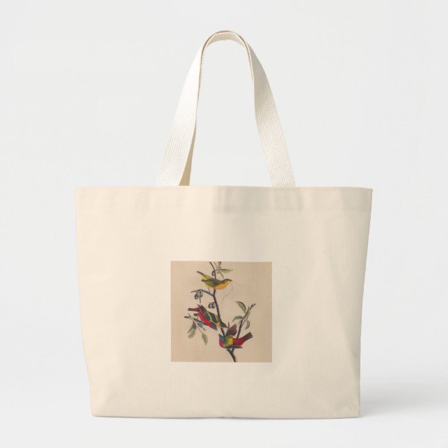 Audubon Painted Bunting Bird Wildlife Large Tote Bag (Front)