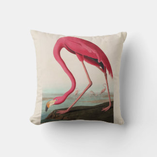 Audubon Pink American Flamingo, Plate CCCCXXXI Throw Pillow