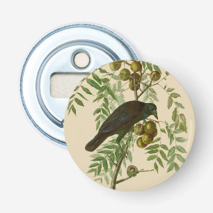 Audubon Purple Grackle Bird Print Vintage Botanic Bottle Opener