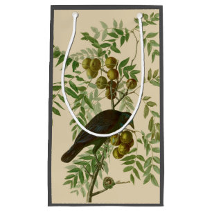 Audubon Purple Grackle Bird Print Vintage Botanic Small Gift Bag