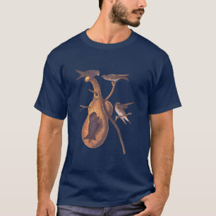 Audubon Purple Martin Birds with Gourd Home T-Shirt