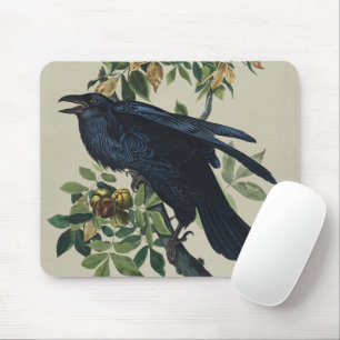 Audubon Raven Bird Classic Painting Mouse Pad