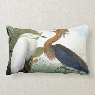 Audubon: Reddish Egret Or Purple Heron Lumbar Pillow