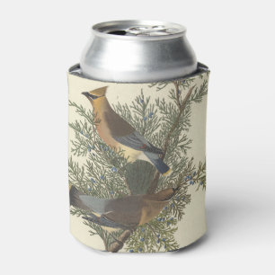 Audubon’s Cedar Waxwing Bird Painting Can Cooler