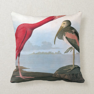 Audubon: Scarlet Ibis Throw Pillow
