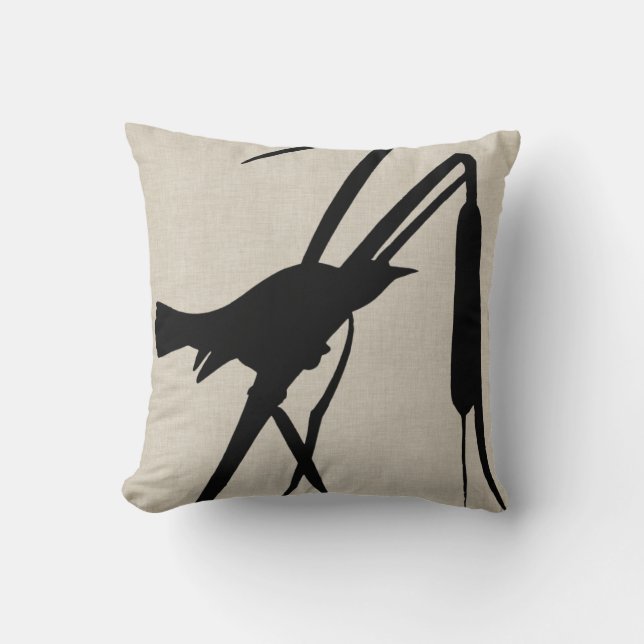Audubon Silhouette II Throw Pillow (Front)