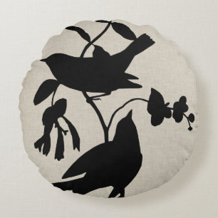 Audubon Silhouette IV Round Pillow