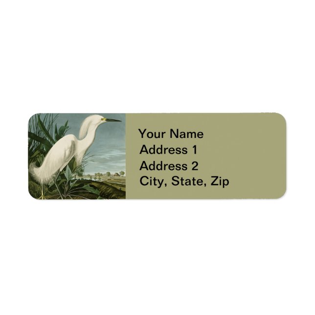 Audubon Snowy Heron White Egret Bird Birding (Front)