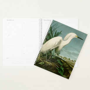 Audubon Snowy Heron White Egret Bird Birding Planner